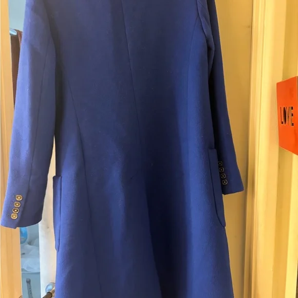 Michael Kors Royal Blue Pea Coat with Gold Buttons Size 2 / 4 - Picture 8 of 8